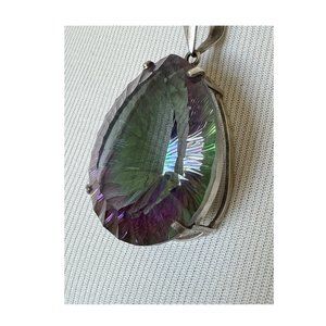 Mystic Topaz Teardrop Pendant | 2" x 1.5" | 925 Silver | NWT